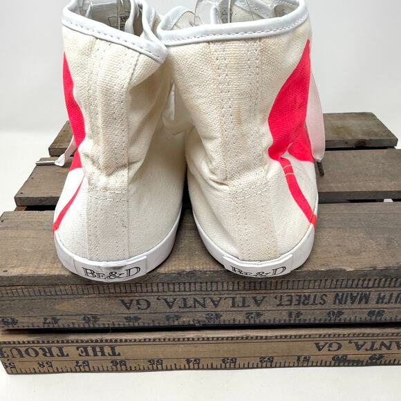 Be & D Bright Lights Big City Stiletto High Heel Sneakers Neon Pink Size 10 - Picture 6 of 8